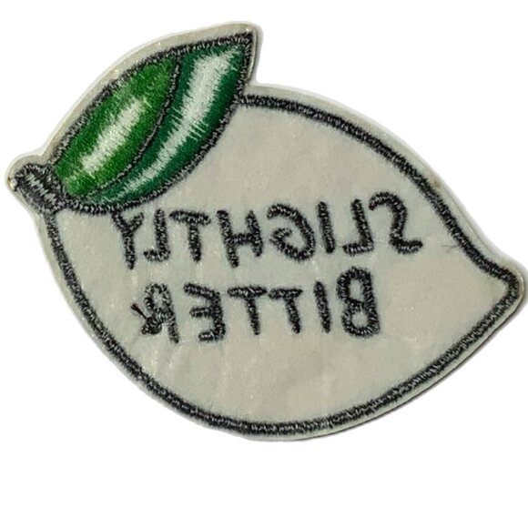 Slightly Bitter Embroidered Iron On Patch Lemon Funny Sassy Crafts - Picture 4 of 6